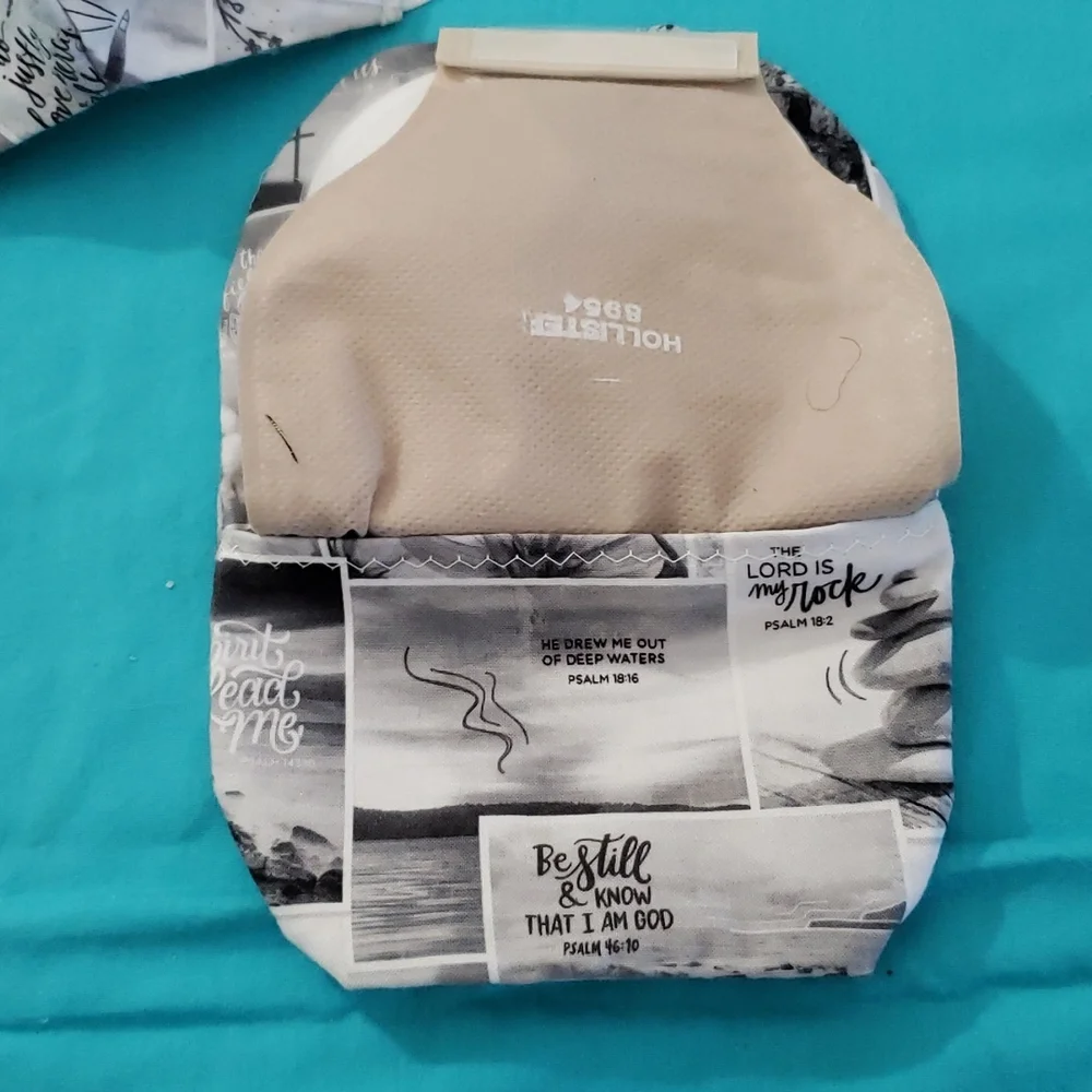 Handmade/Hand Crafted Ostomy/Iliostomy bag cover w/matching reversible face mask
